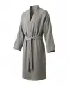 4 Kat Müslin Pamuklu Kimono Bornoz - Gri
