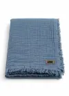 Liva Home%100 Organik Pamuk 4 Katlı Müslin Bebek Battaniyesi 110X110CM Püsküllü