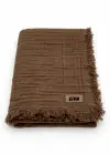 Liva Home%100 Organik Pamuk 4 Katlı Müslin Bebek Battaniyesi 110X110CM Püsküllü