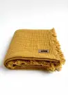 Liva Home%100 Organik Pamuk 4 Katlı Müslin Bebek Battaniyesi 110X110CM Püsküllü