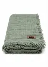 Liva Home%100 Organik Pamuk 4 Katlı Müslin Bebek Battaniyesi 110X110CM Püsküllü