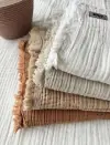 Liva Home%100 Organik Pamuk 4 Katlı Müslin Bebek Battaniyesi 110X110CM Püsküllü