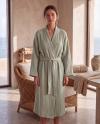 4 Kat Müslin Pamuklu Kimono Bornoz - Adaçayı Yeşili